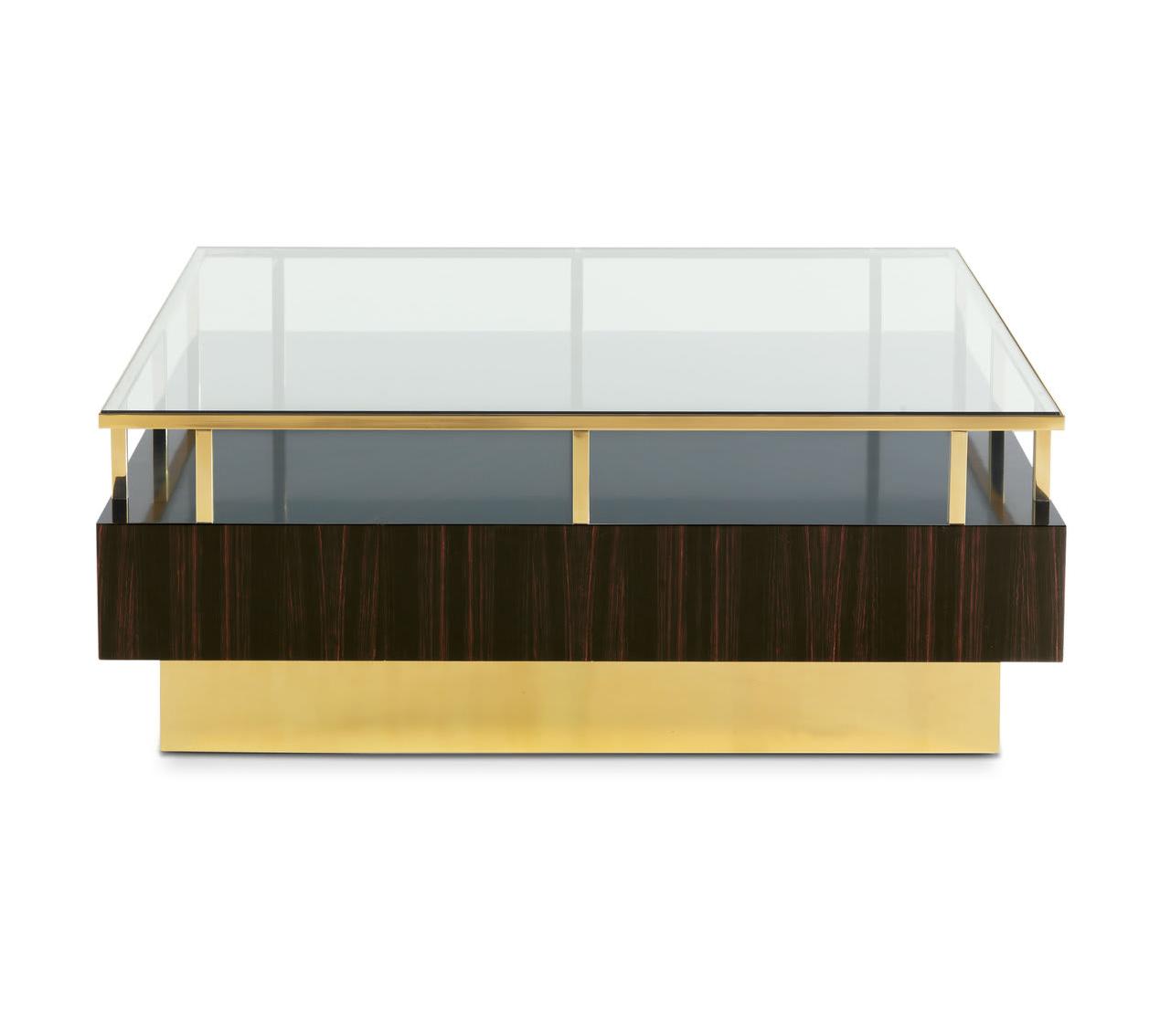 Mesa de Centro Ebony com Tampo em Vidro