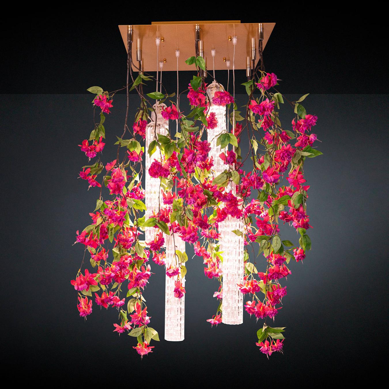 Lustre Quadrado Pink Cascade