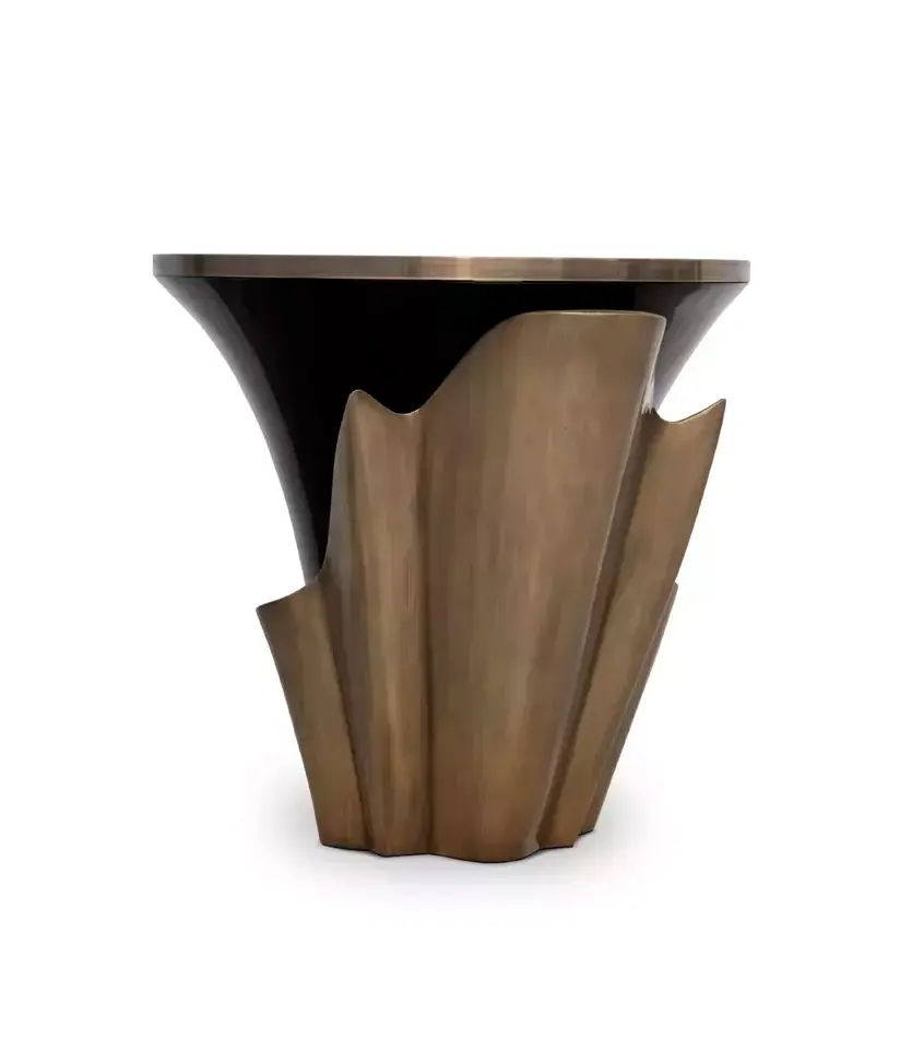 Mesa de Apoio Folha Dourada Envelhecida Solstice