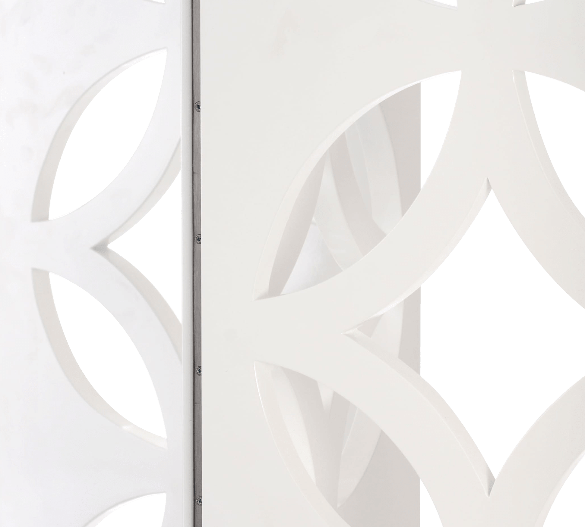 Biombo Dobrável Branco Pérola