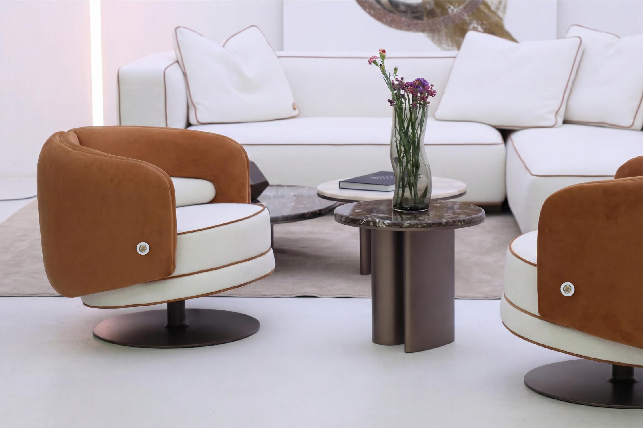 Poltrona Giratória Bicolor Bon Ton