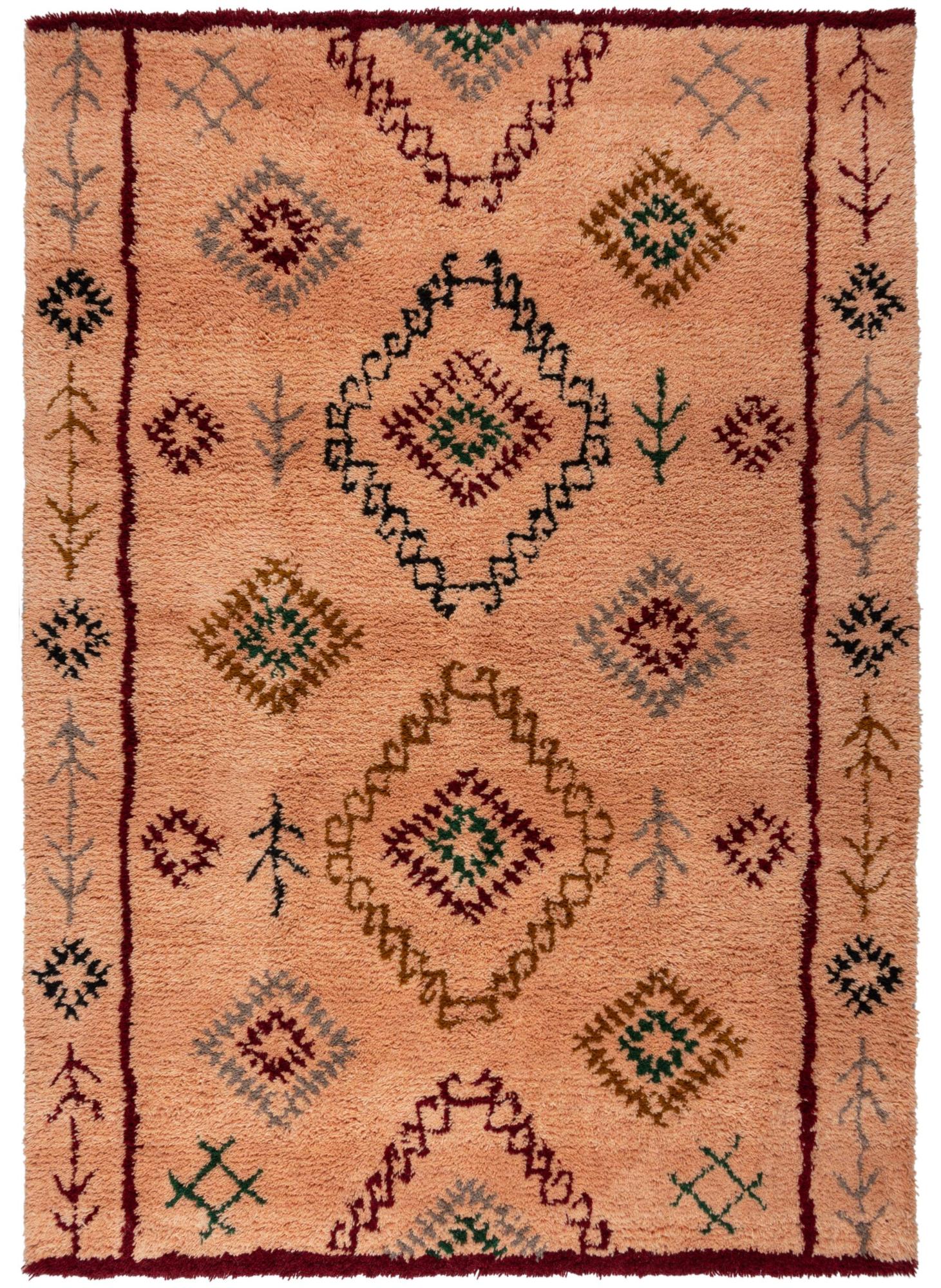 Tapete Shaggy Tribal Rosa