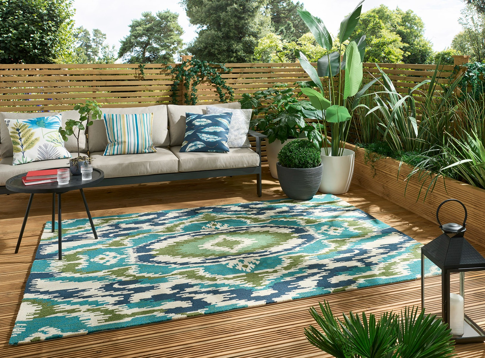 Tapete Ixora Emera/Palm/Chartr Exterior | Tamanho: 140 × 200 cm