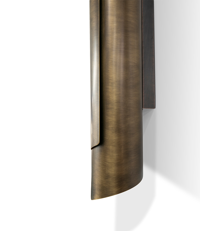 Candeeiro de parede latão envelhecido