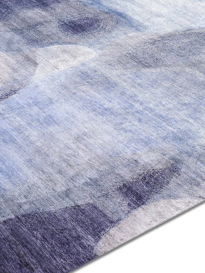 Tapete Azul / Cinzento Feito à Mão Luxury | Tamanho: 140 × 210 cm
