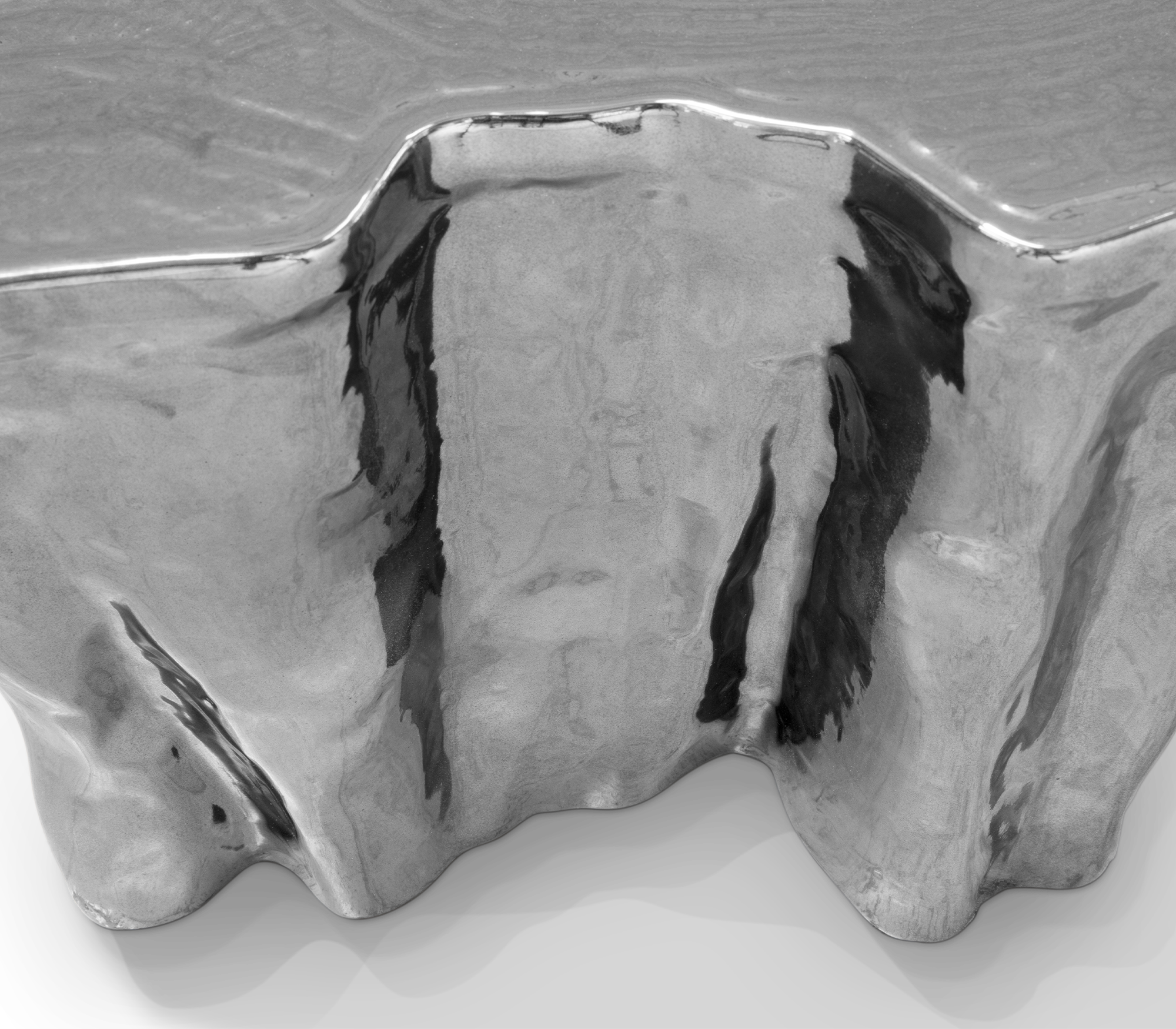 Mesa de Apoio Cerâmica Prateada Horizon