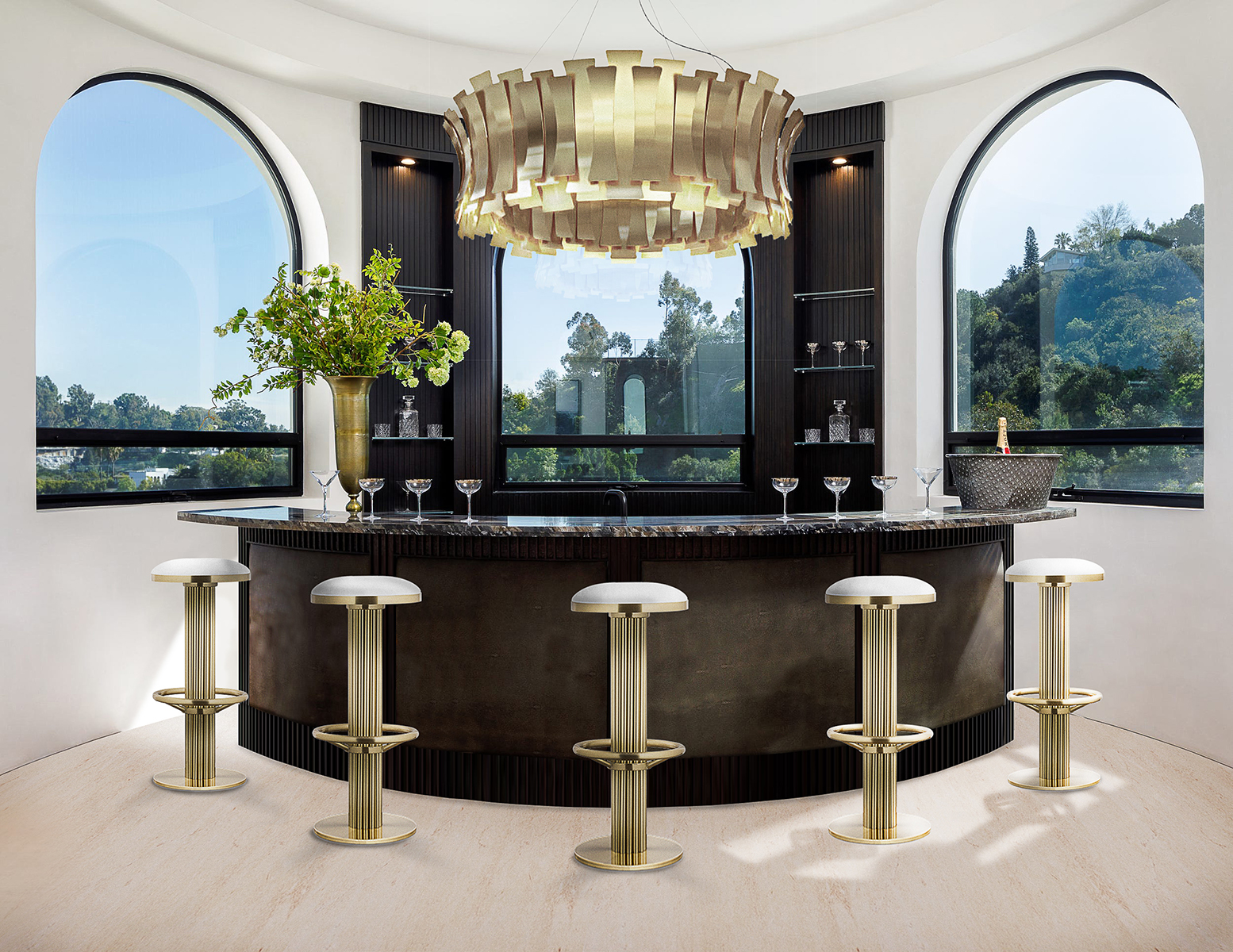 Candeeiro suspenso redondo elegante - 2