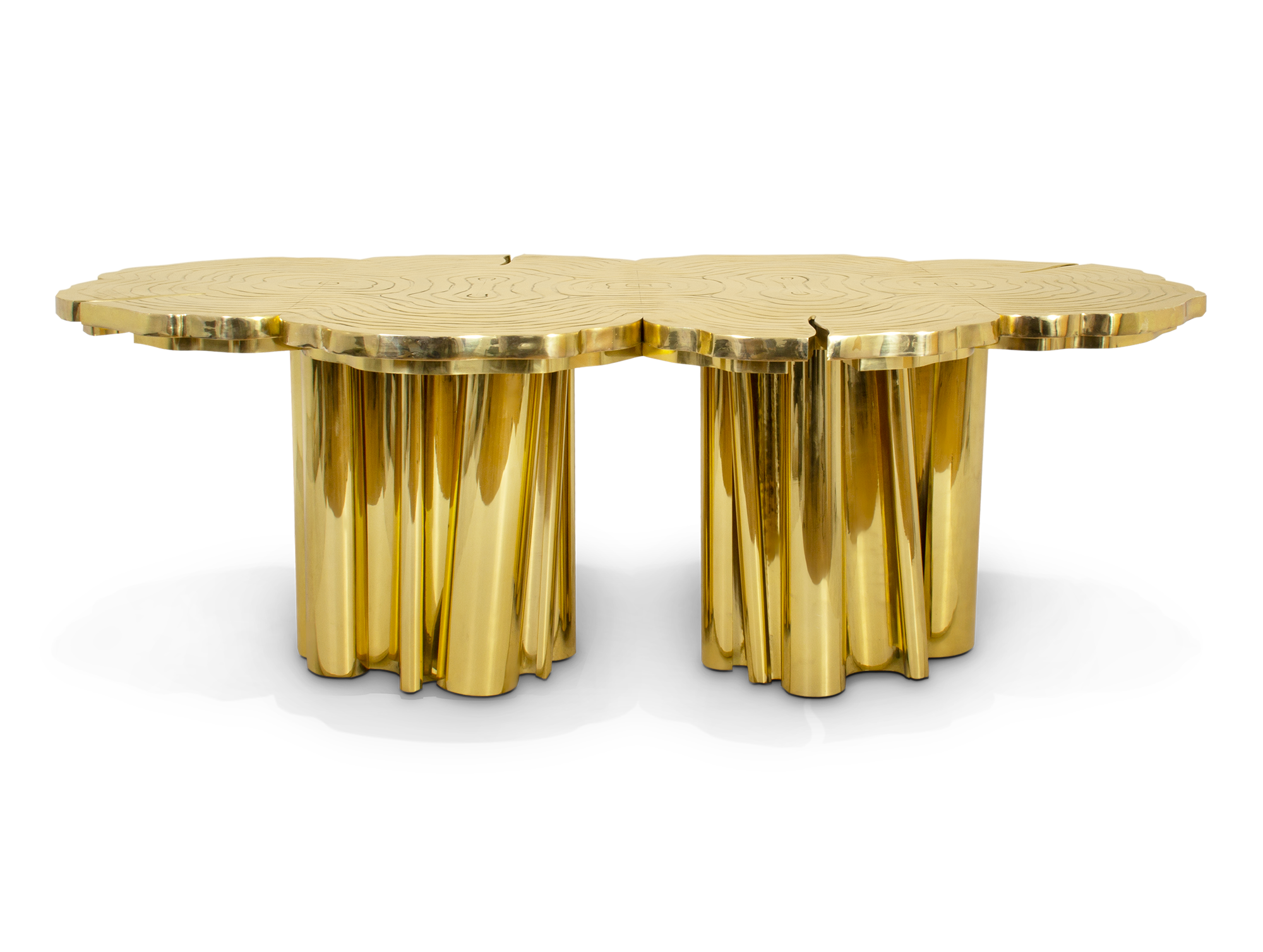 Mesa de Jantar Dourada Artisan | Dimensões: L 350 cm