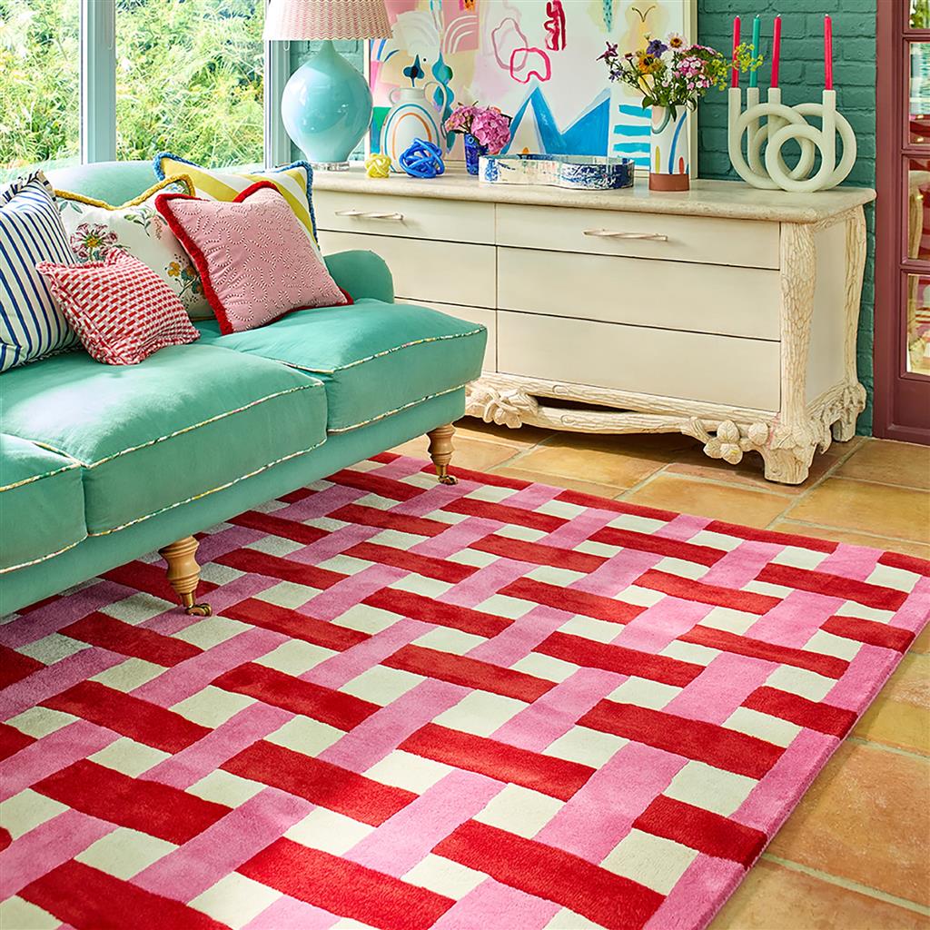 Tapete Basket Weave Coral/Rosa | Tamanho: 170 × 240 cm