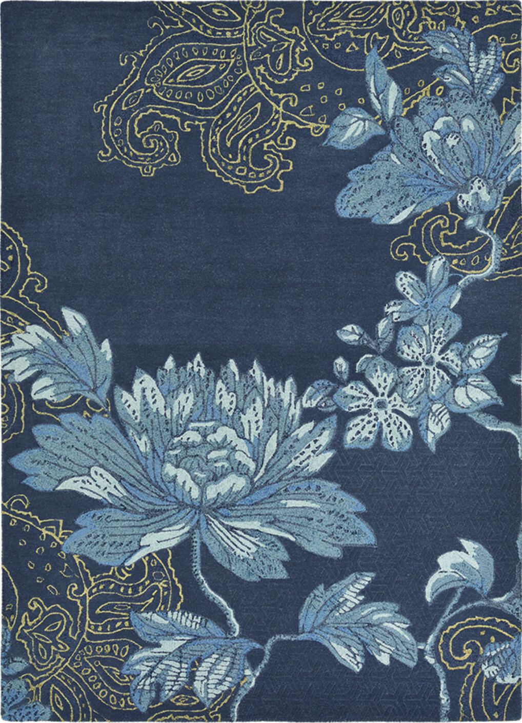 Tapete Fable Floral Azul | Tamanho: 170 × 240 cm