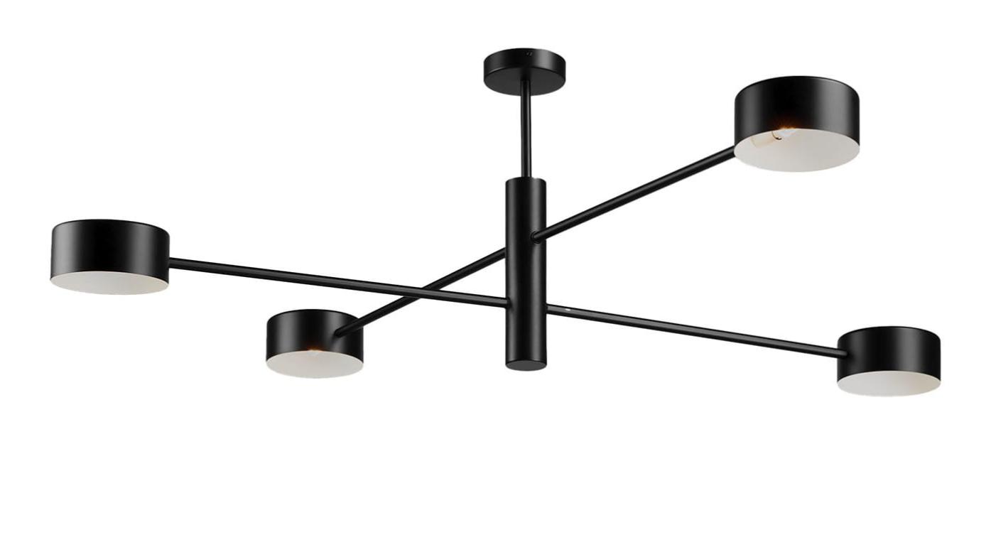 Plafão Linear de Braço Preto Mate
