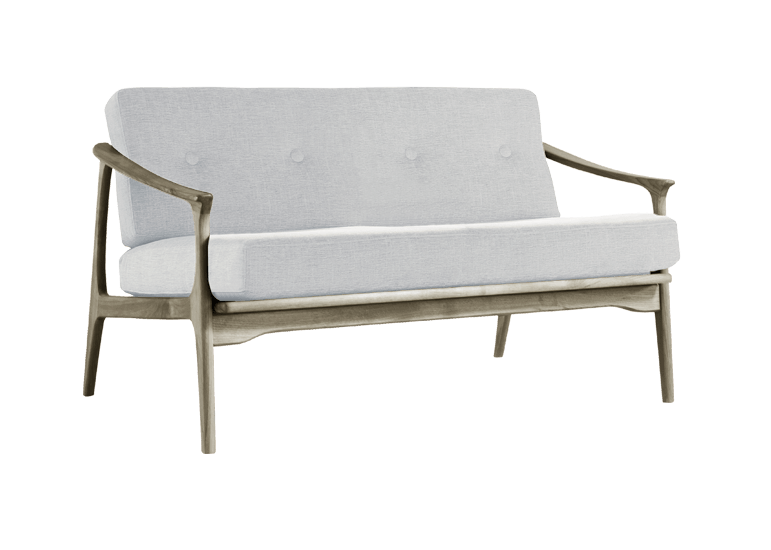 Sofá Quiete Cinzento em Nogueira Maciça