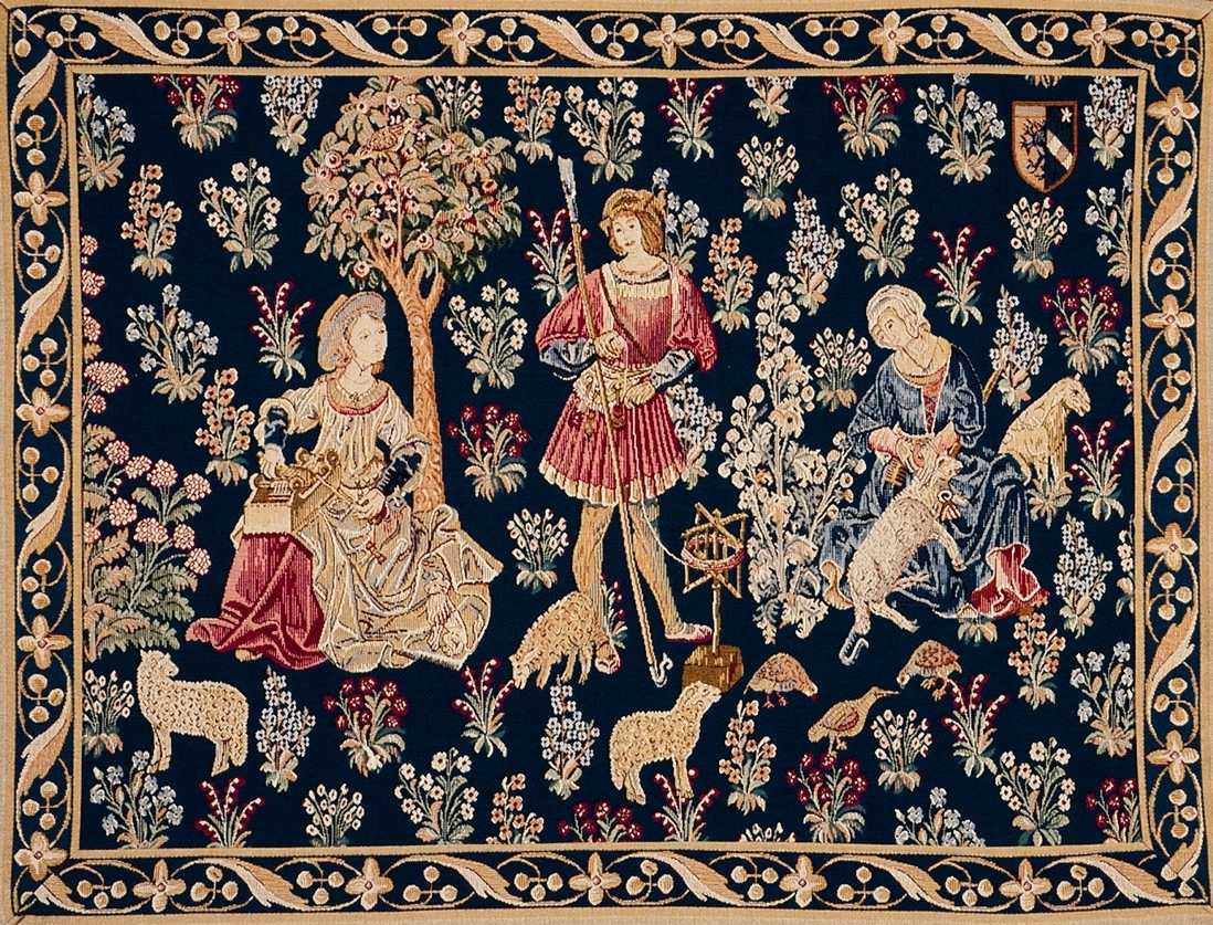 Tapeçaria trabalho de lã com margem | Tamanho: 75 × 100 cm Tapeçaria trabalho de lã com margem | Tamanho: 75 × 100 cm