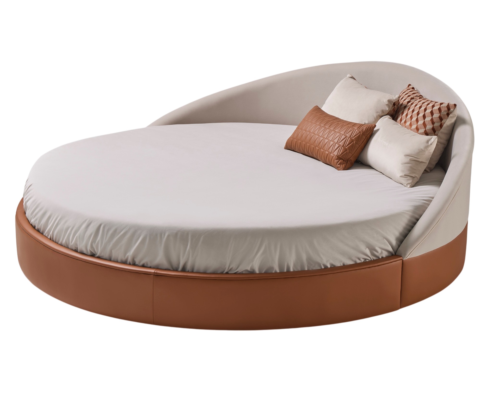 Cama Redonda em Pele Arco