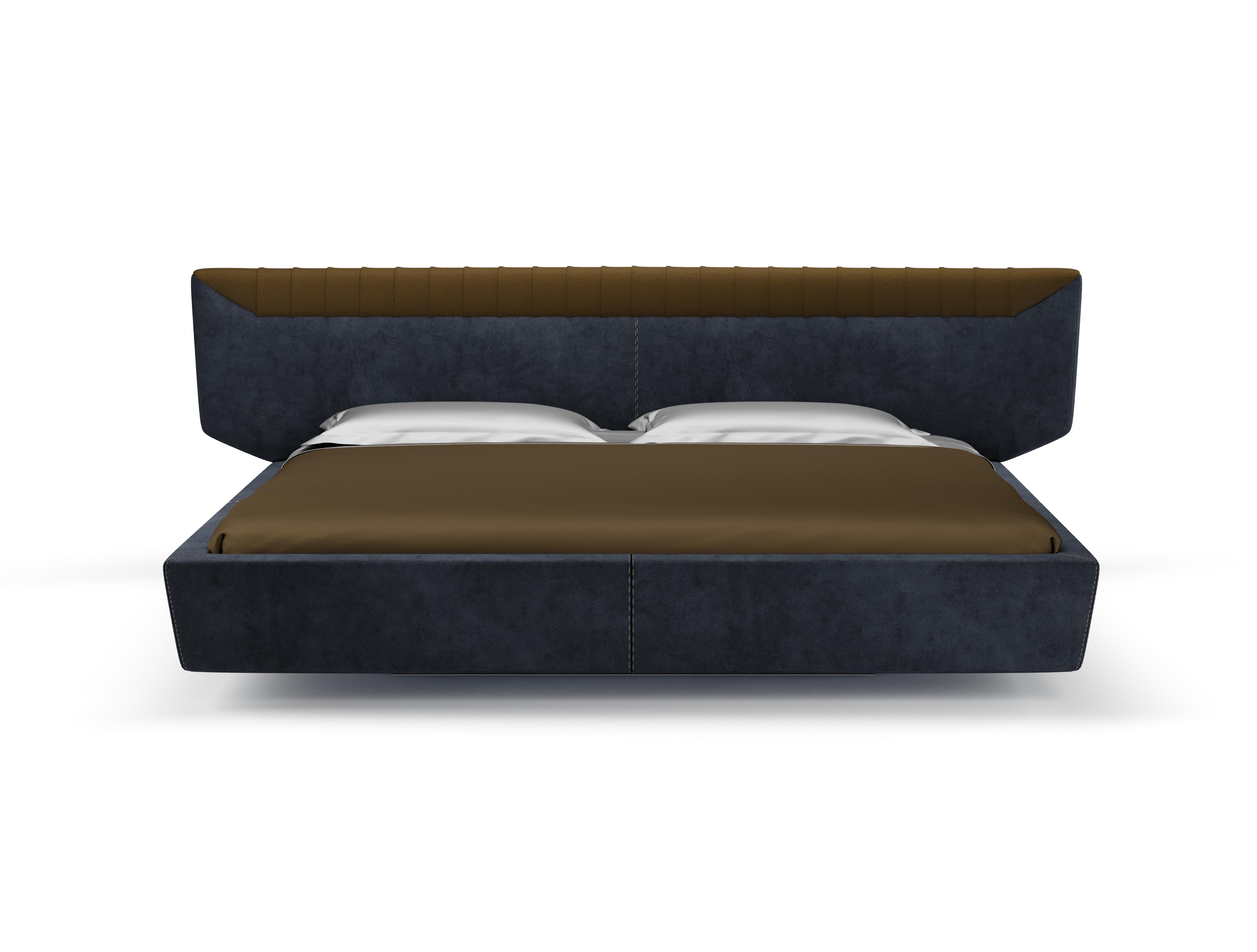 Cama Libra Azul Escuro com Cabeceira