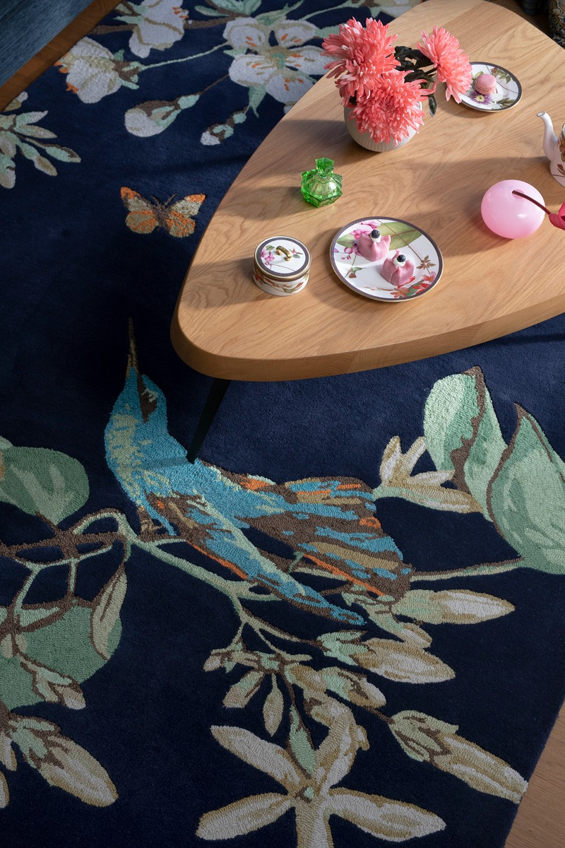 Tapete Hummingbird Azul Marinho | Tamanho: 250 × 350 cm