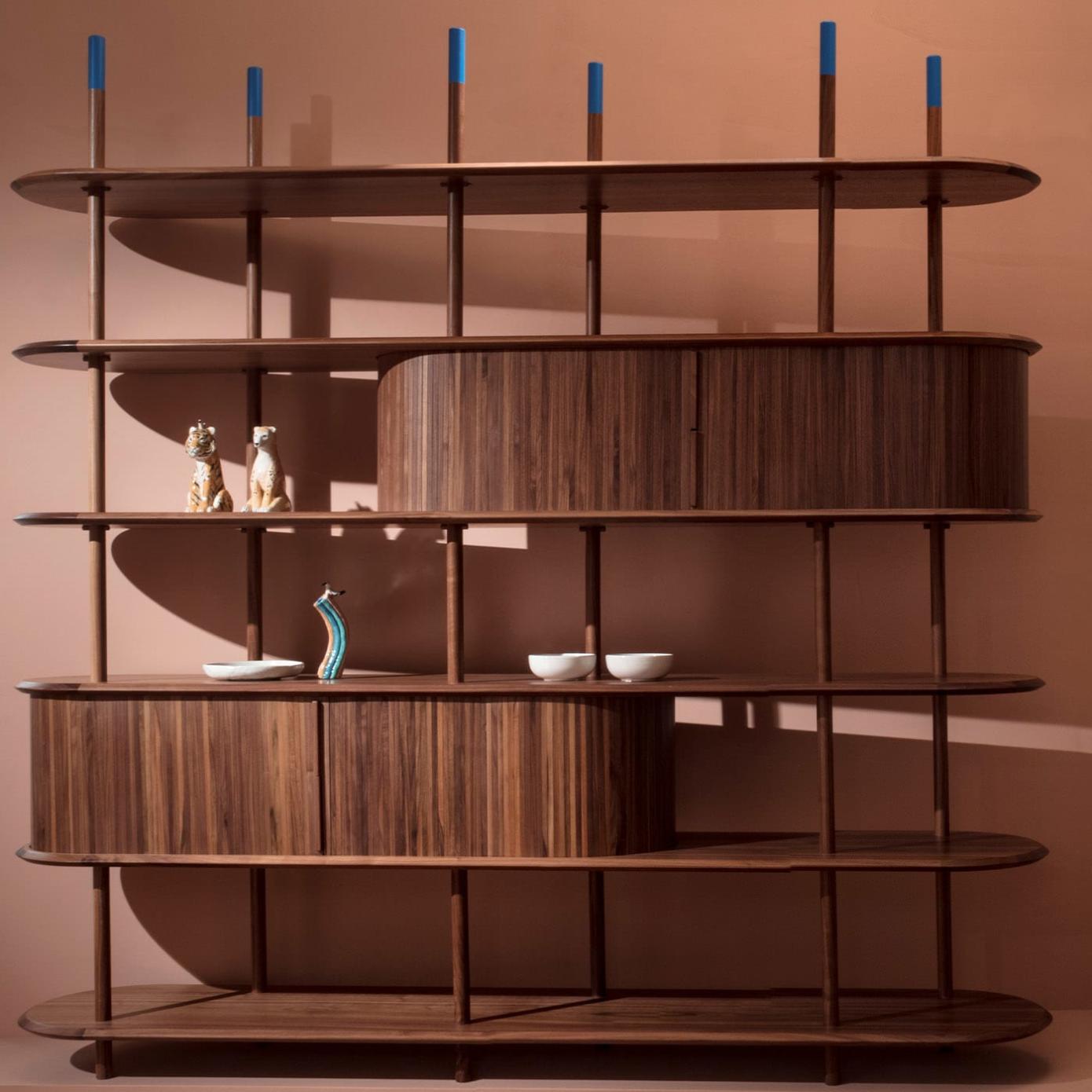 Estante Modular Moderna em Nogueira Canaletto