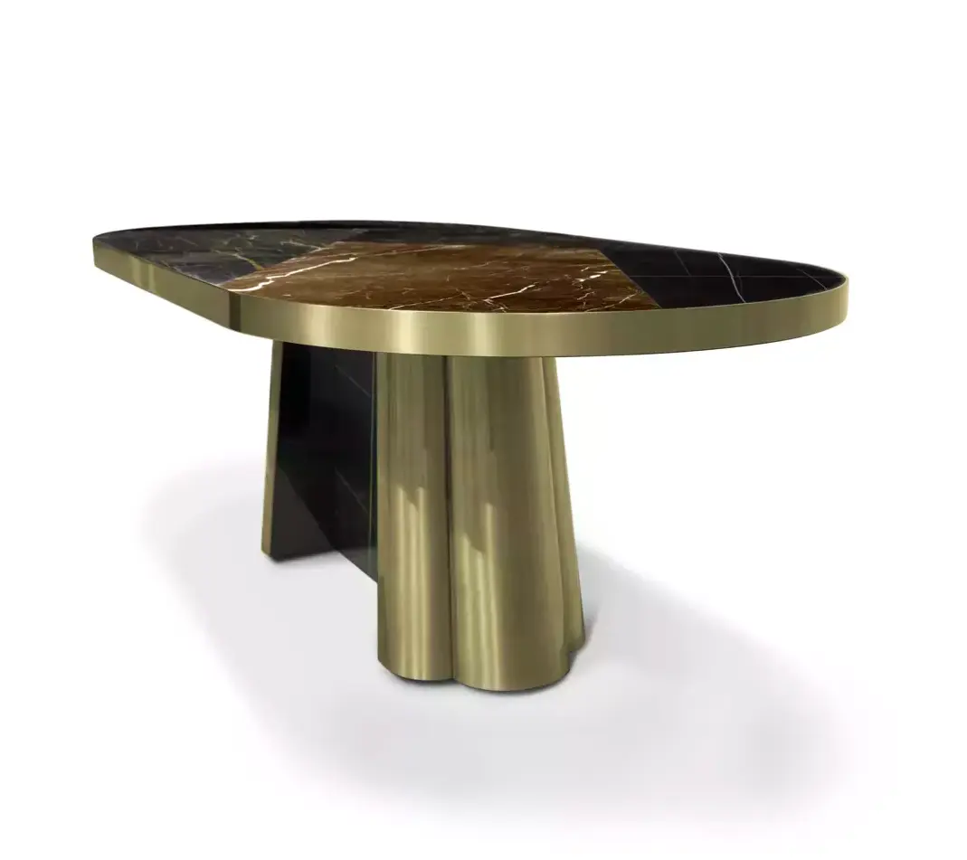 Mesa de Jantar Granito Preto e Dourado Decovita