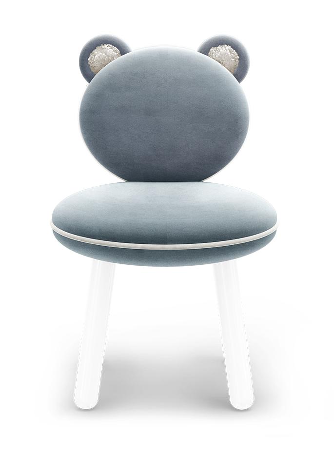 Cadeira infantil Fluffy Bear azul-claro