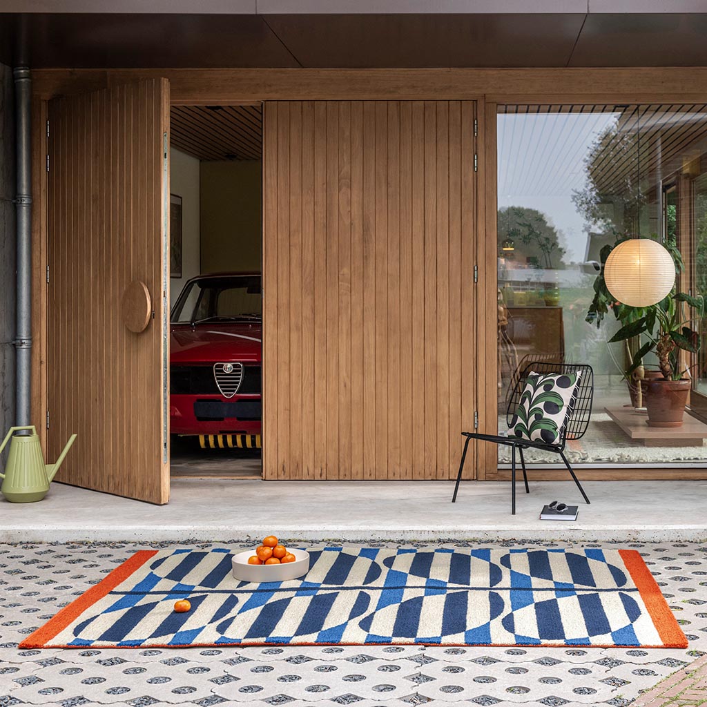 Tapete Exterior Stripy Stem Azure | Tamanho: 160 × 230 cm