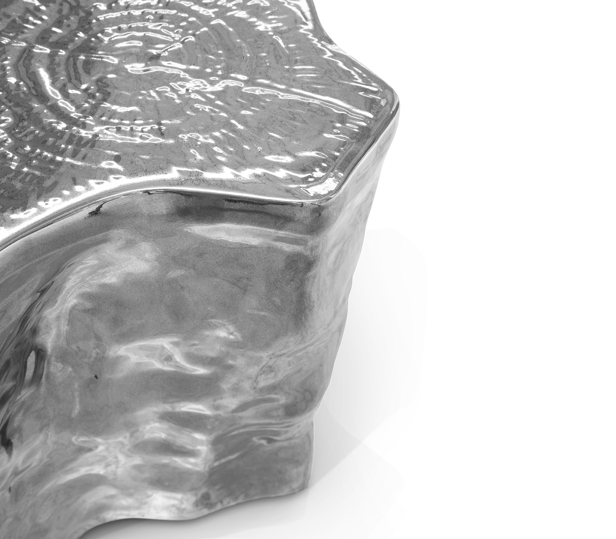 Mesa de Apoio Cerâmica Prateada Horizon