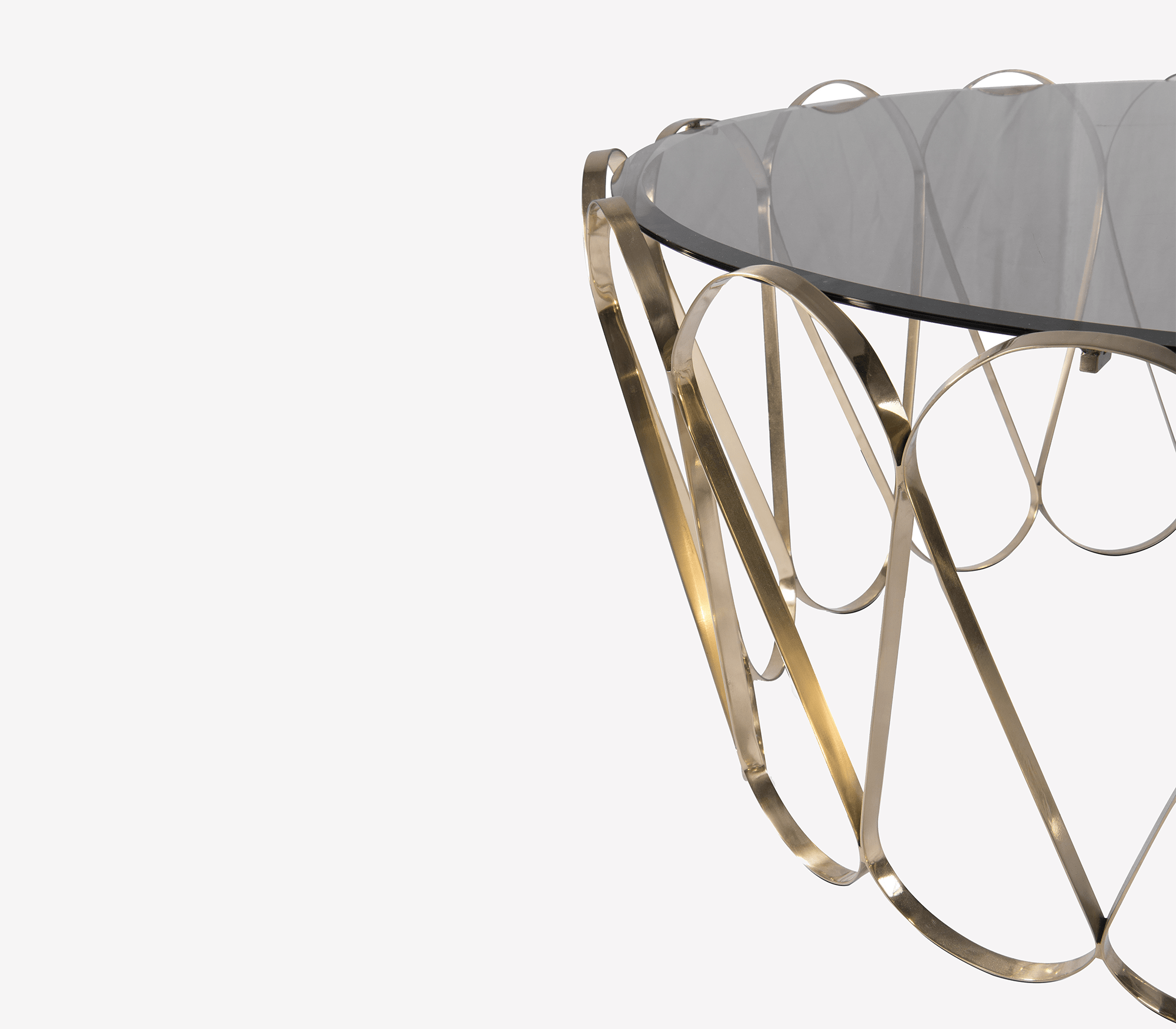 Mesa de Centro Dourada Aquarius