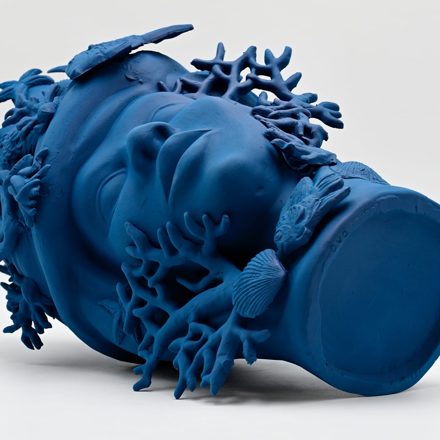 Escultura artesanal Moor's Head azul-real