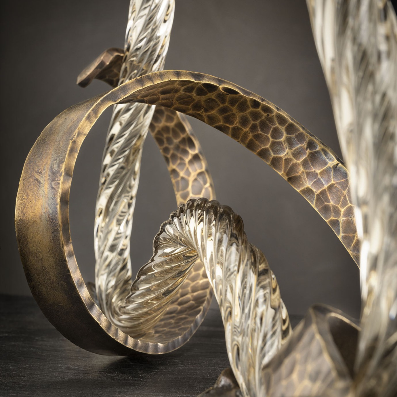 Castiçal Ribbon em Vidro Veneziano