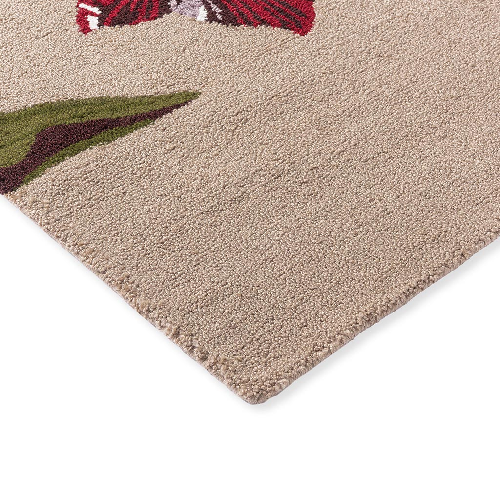 Tapete Exterior Botanical Tulip Bege/Vermelho | Tamanho: 250 × 350 cm