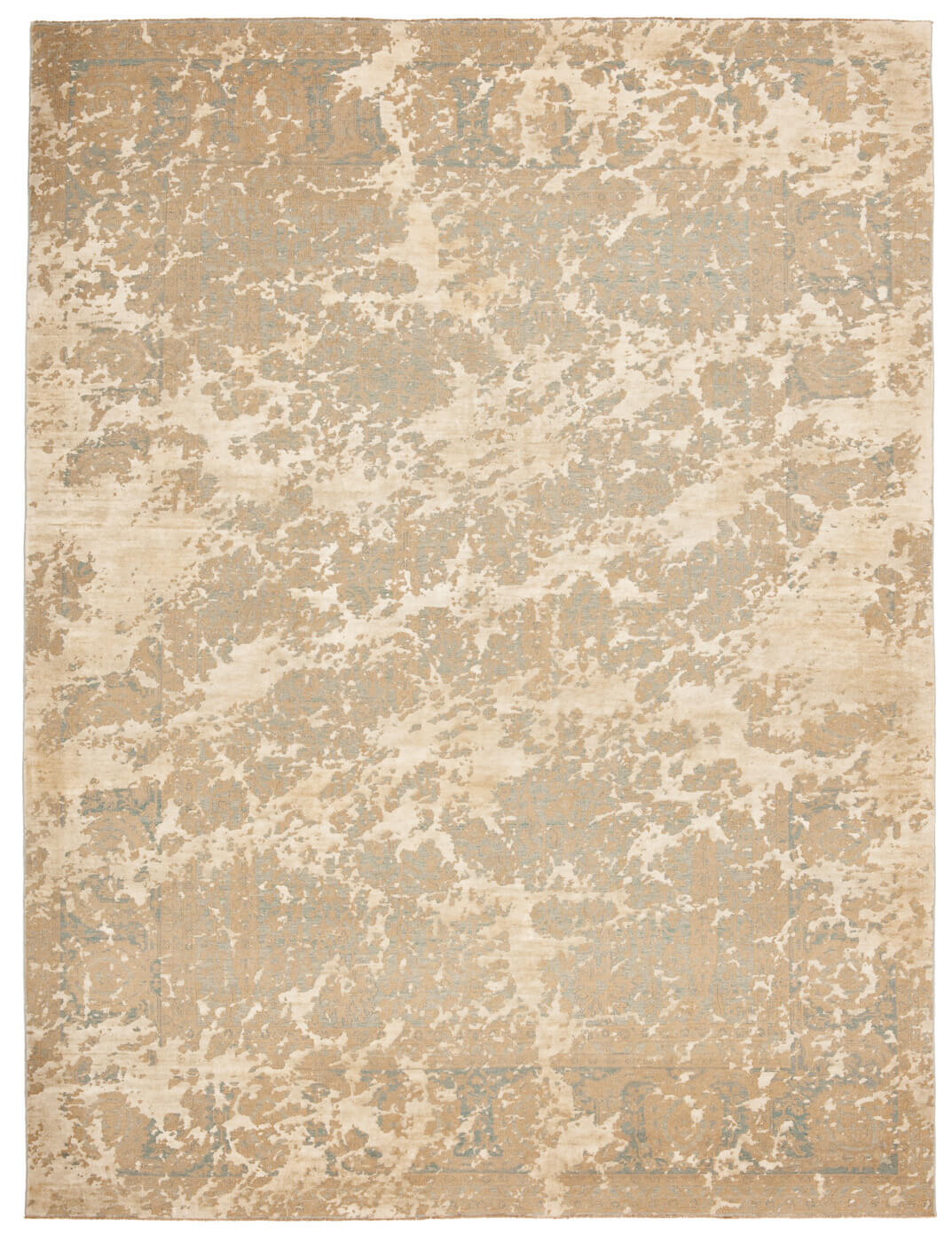 Tapete Tabriz Wooster Double Sky Azul Cinzento-Prateado Seda | Tamanho: 250 × 300 cm