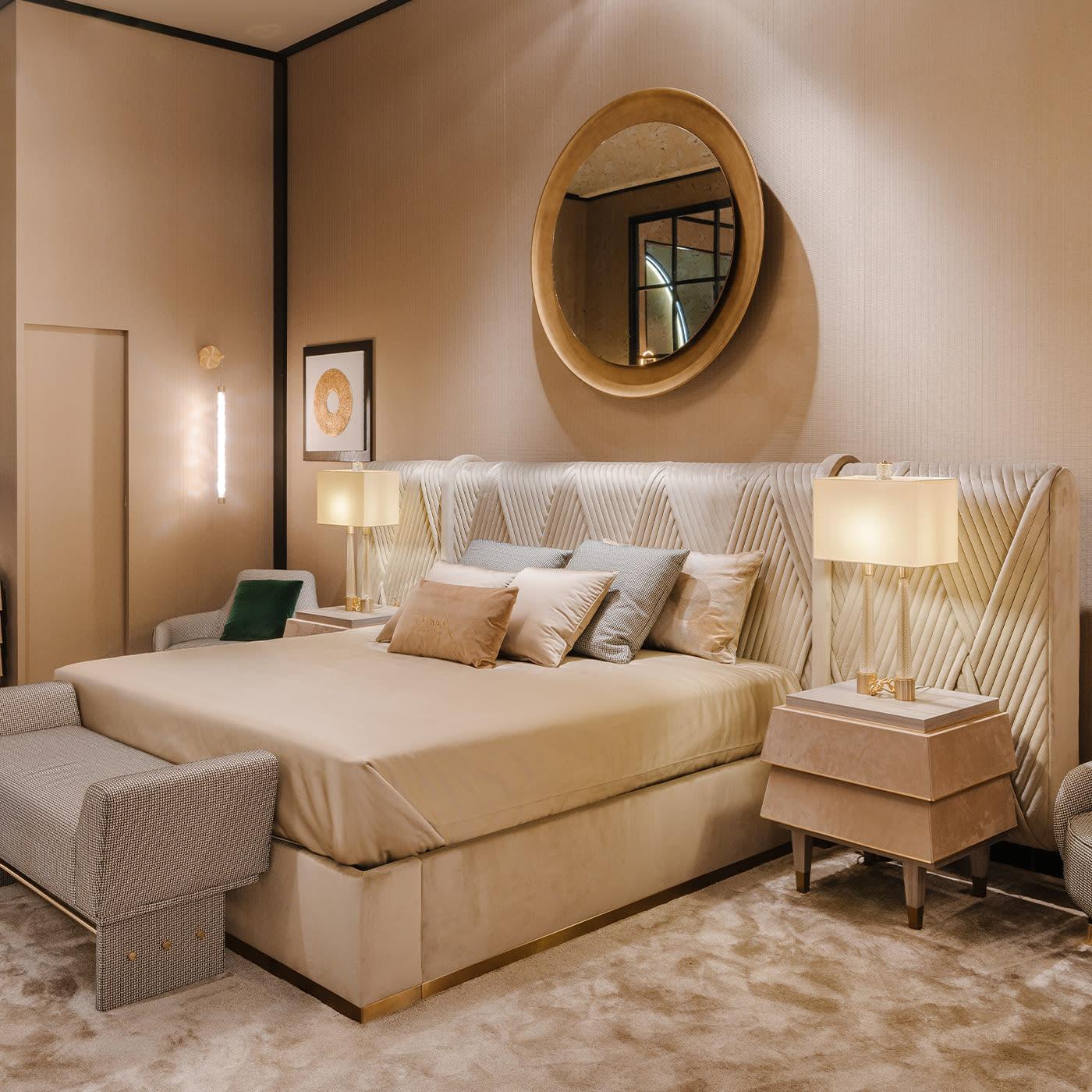 Mesa de Cabeceira Moderna Hancock | Cor: Beige Mesa de Cabeceira Moderna Hancock | Cor: Beige