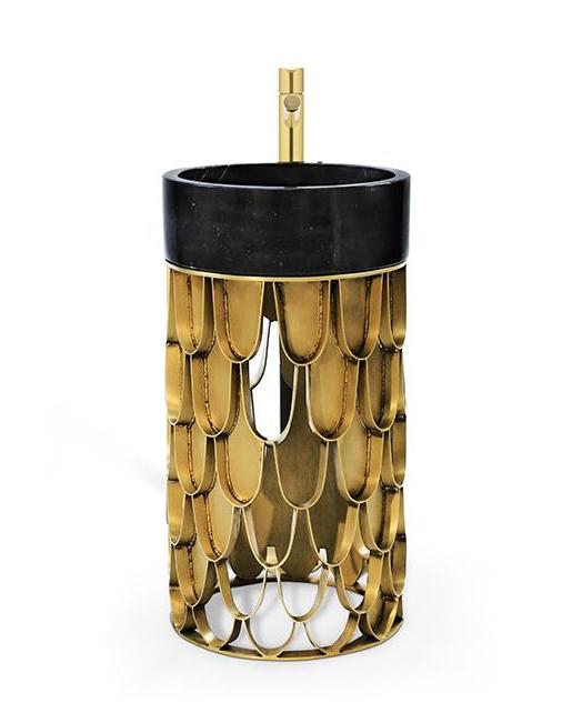 Lavatório de coluna inspirado em carpa