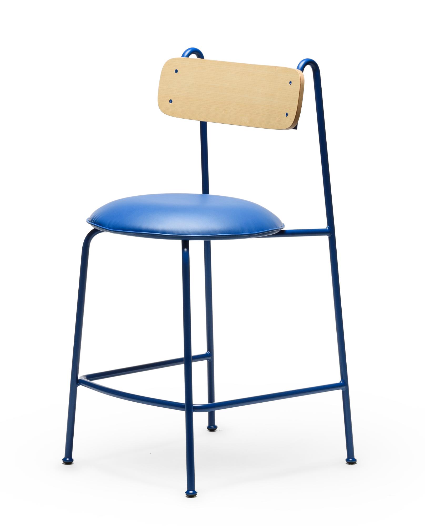 Banco de Bar Lena SG-65 Azul em Freixo