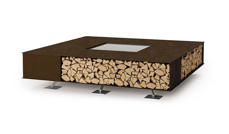 Lareira exterior Toast | Acabamento: Preto | Dimensões: 160 × 160 cm