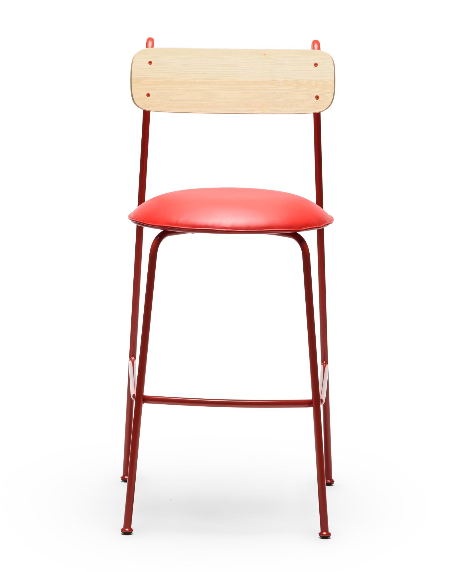 Banco de Bar Lena SG-75 Vermelho em Freixo