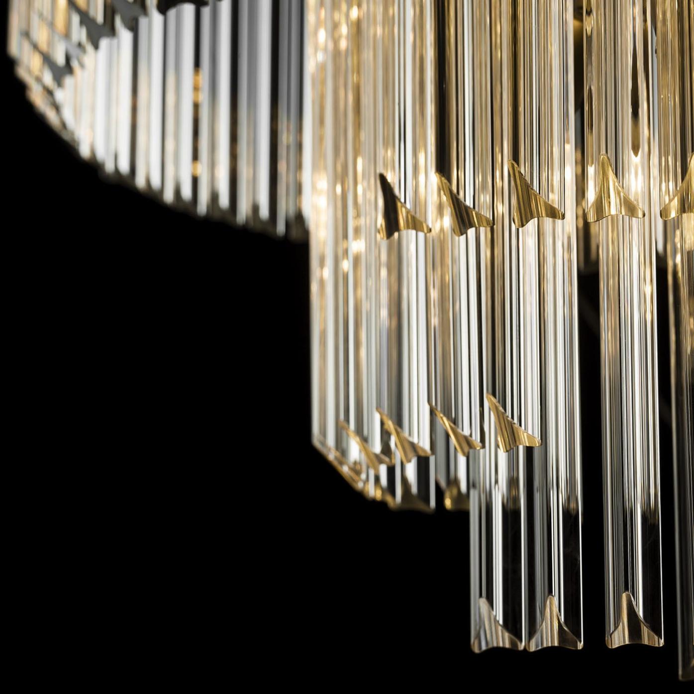 Lustre Redondo Moderno em Vidro Triedro