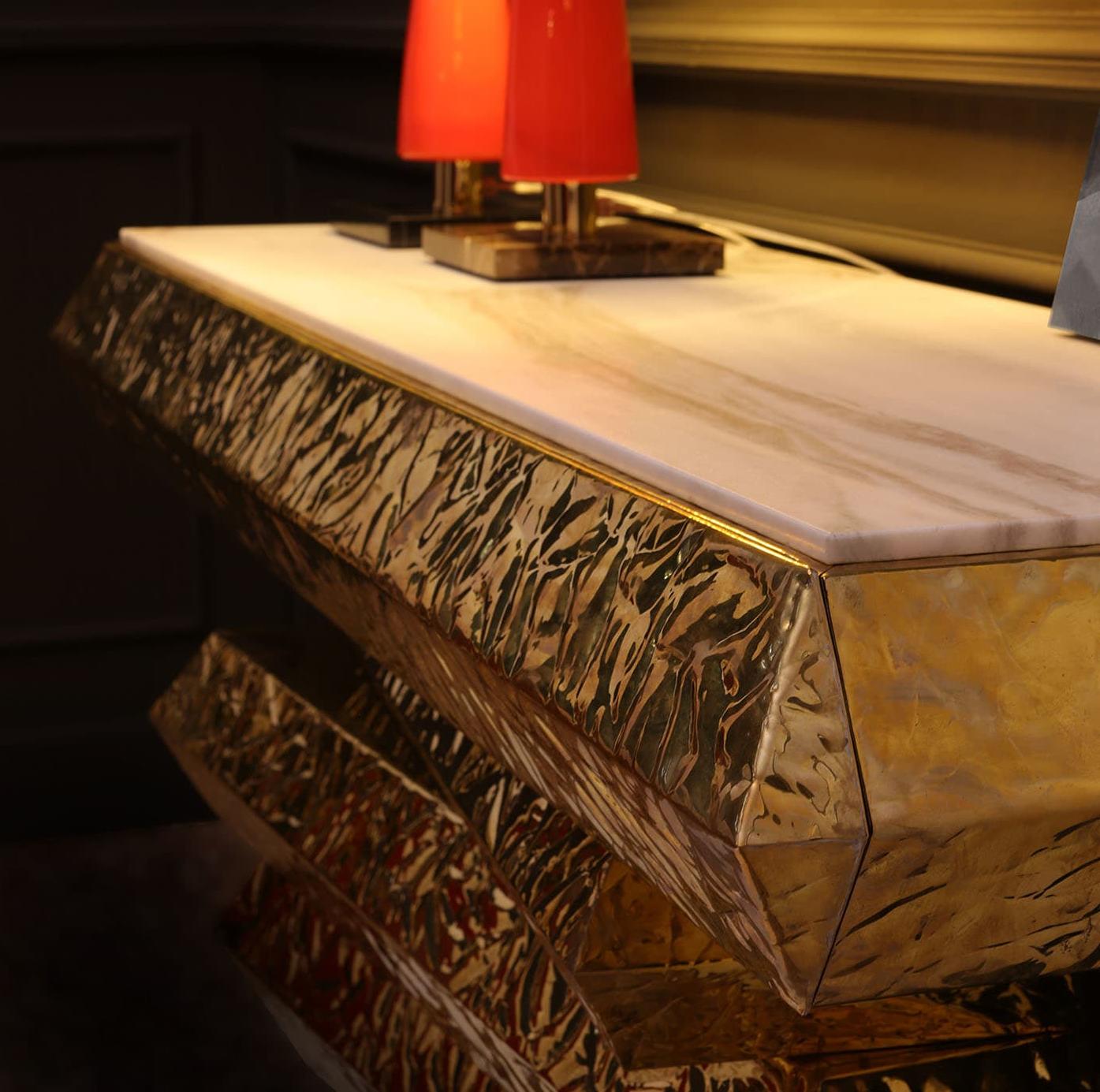 Consola em Latão e Mármore