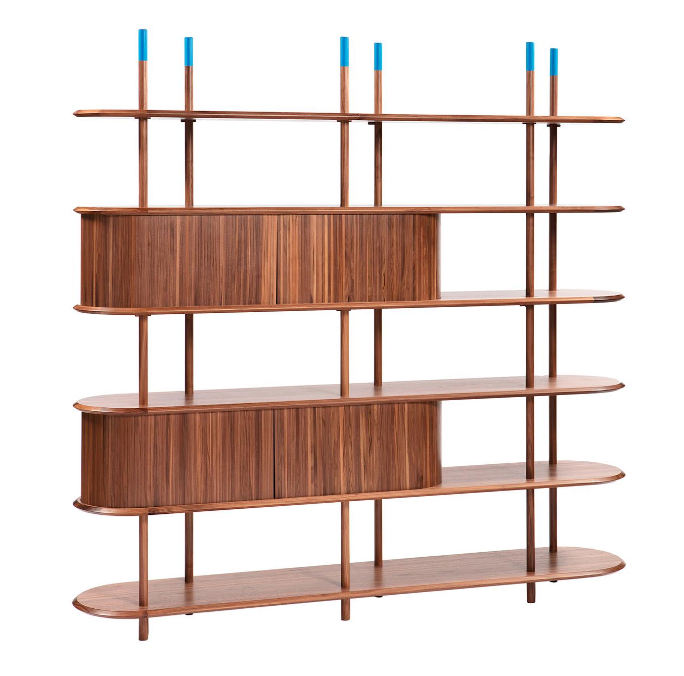 Estante Modular Moderna em Nogueira Canaletto