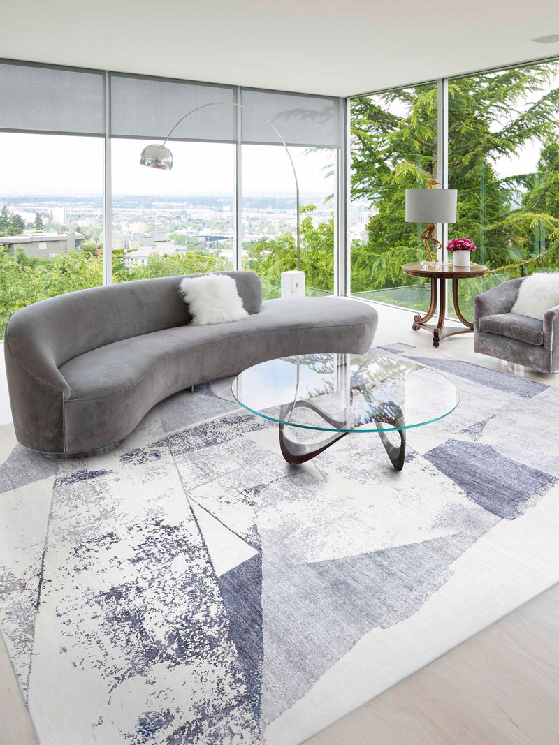 Tapete Original Cinzento Tecido à Mão