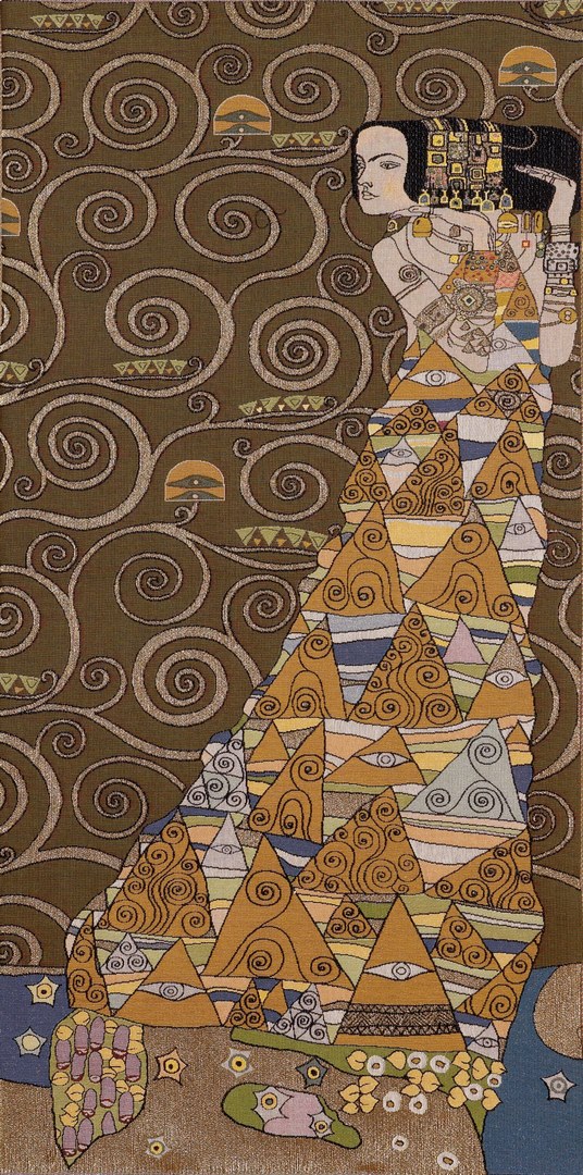 Tapeçaria dama (direita), de Klimt castanha | Tamanho: 50 × 100 cm