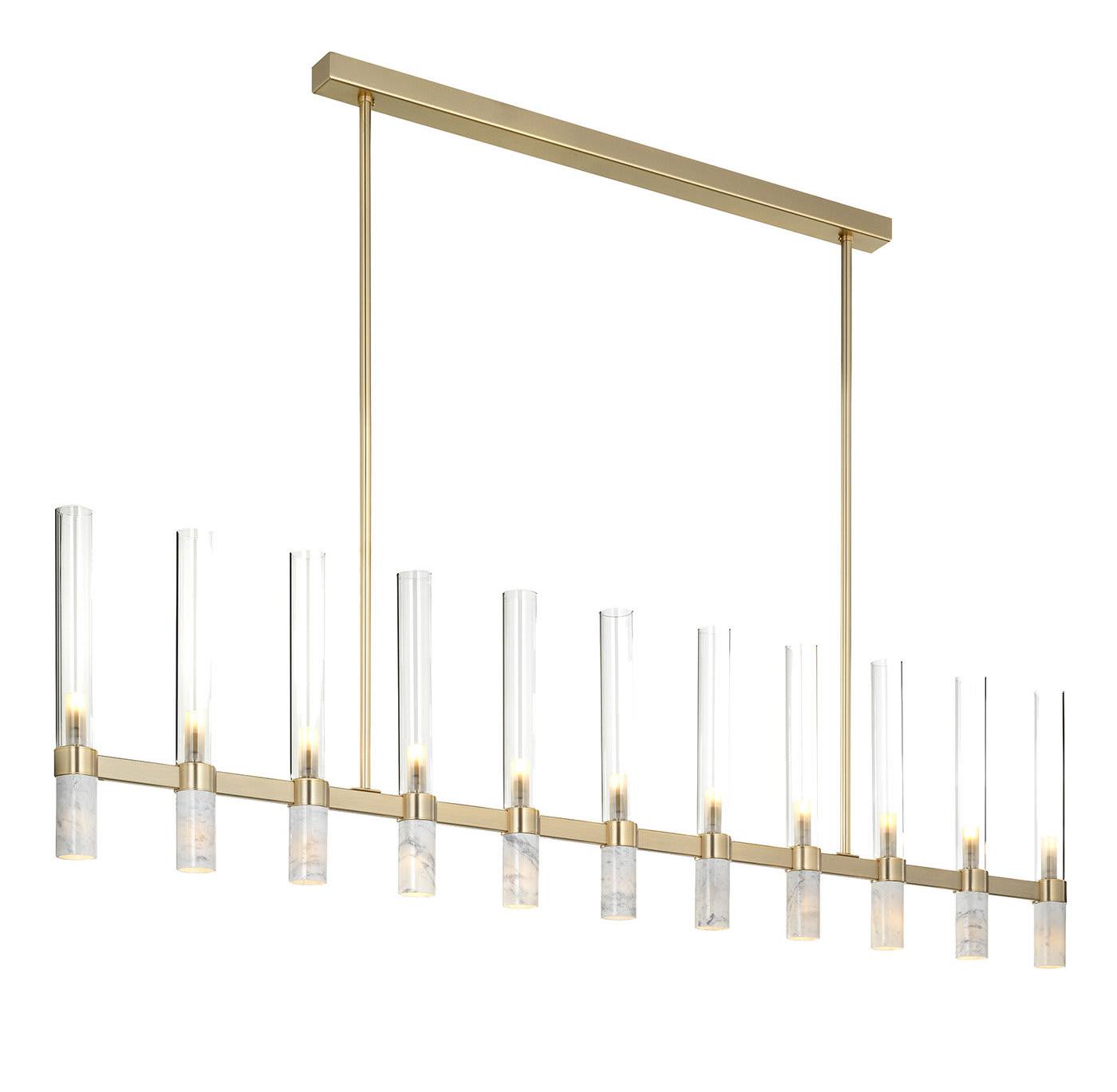 Lustre Rectangular em Mármore e Vidro