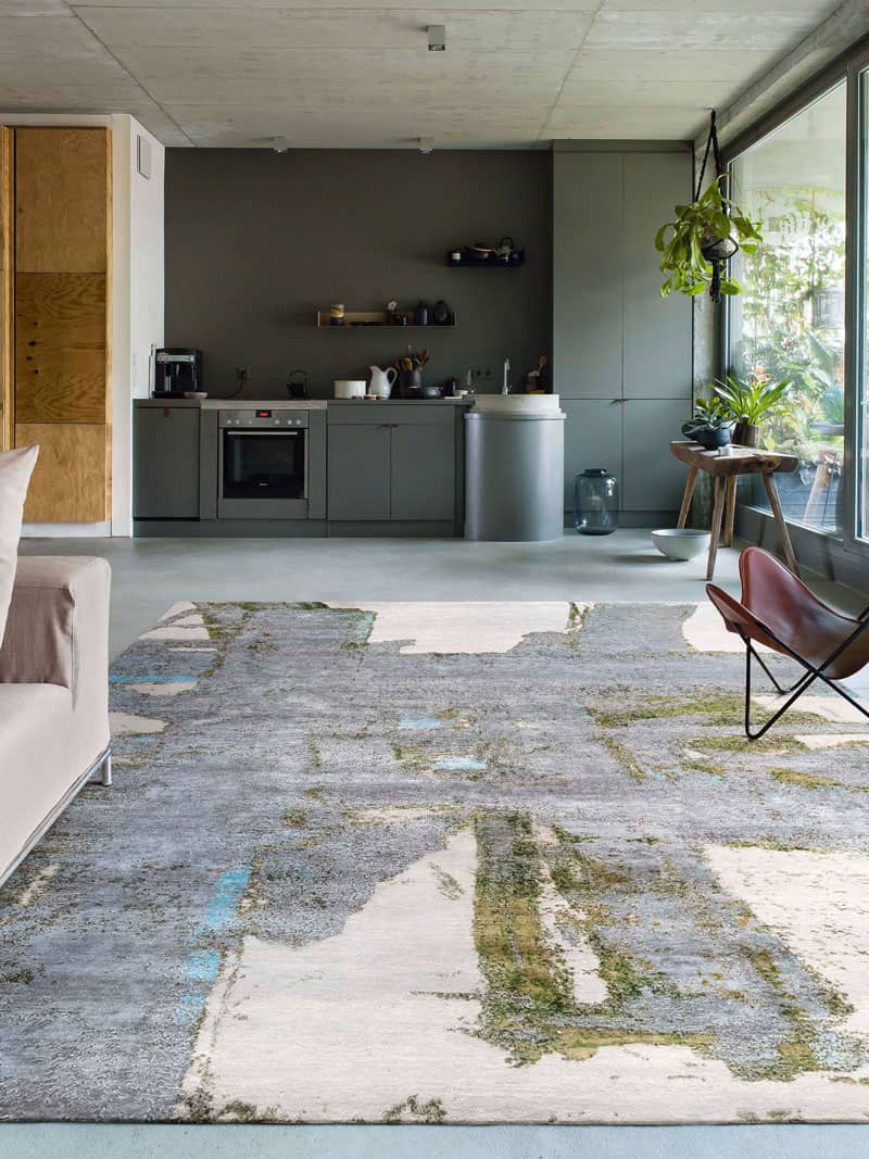 Tapete Green Rust Tecido à Mão | Tamanho: 365 × 457 cm