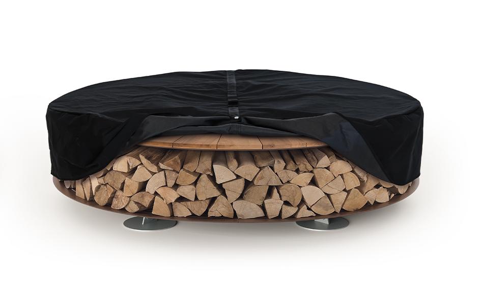 Lareira exterior madeira Zero | Acabamento: Madeira de castanheiro | Dimensões: Ø 200 cm