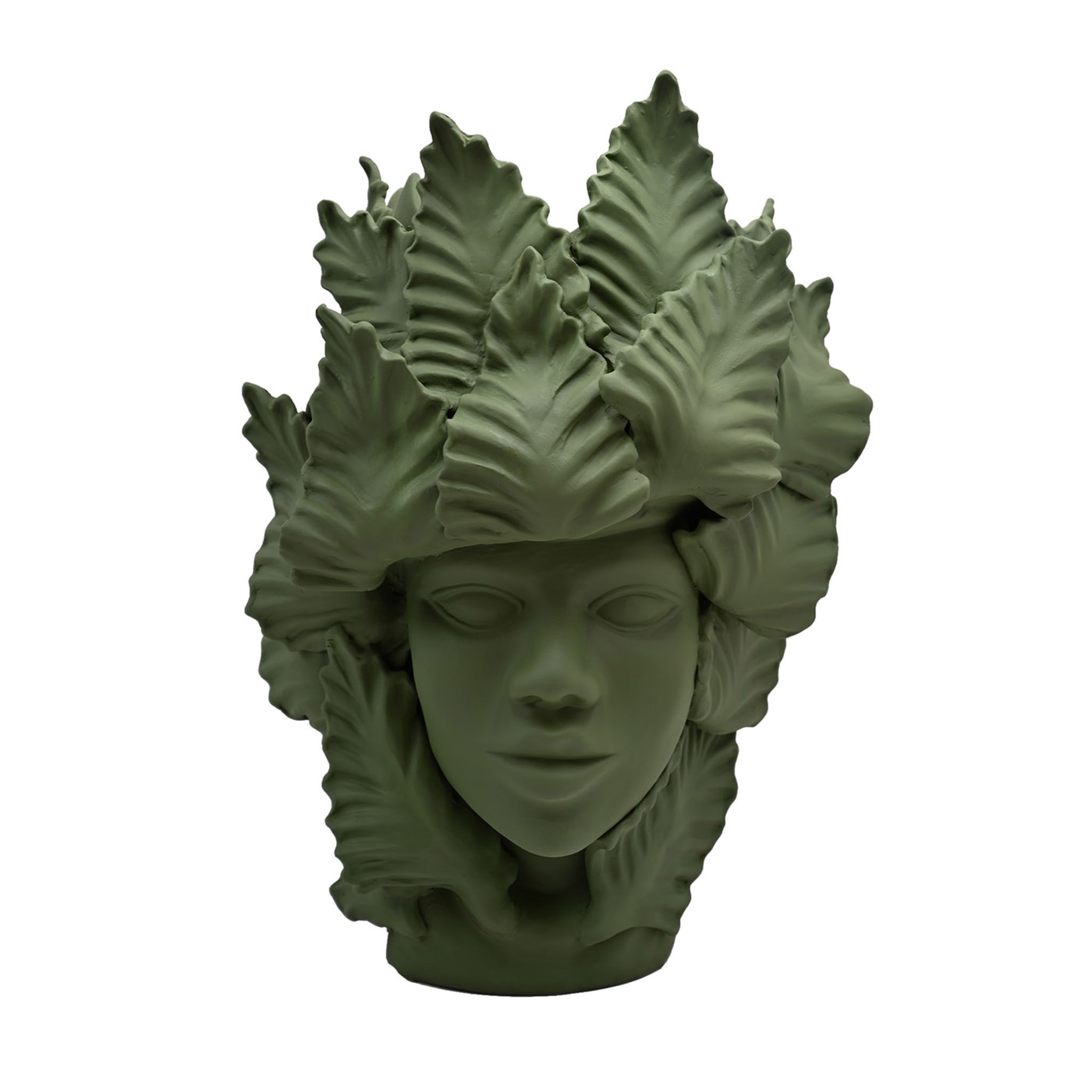 Escultura Moor's Head verde mate