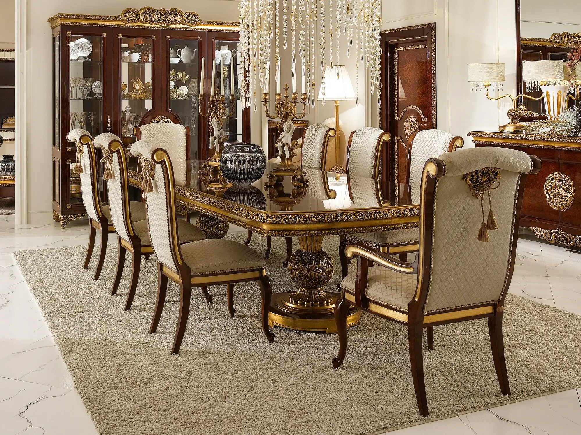 Mesa de Jantar Clássica Elegance | Configuração: Fixo