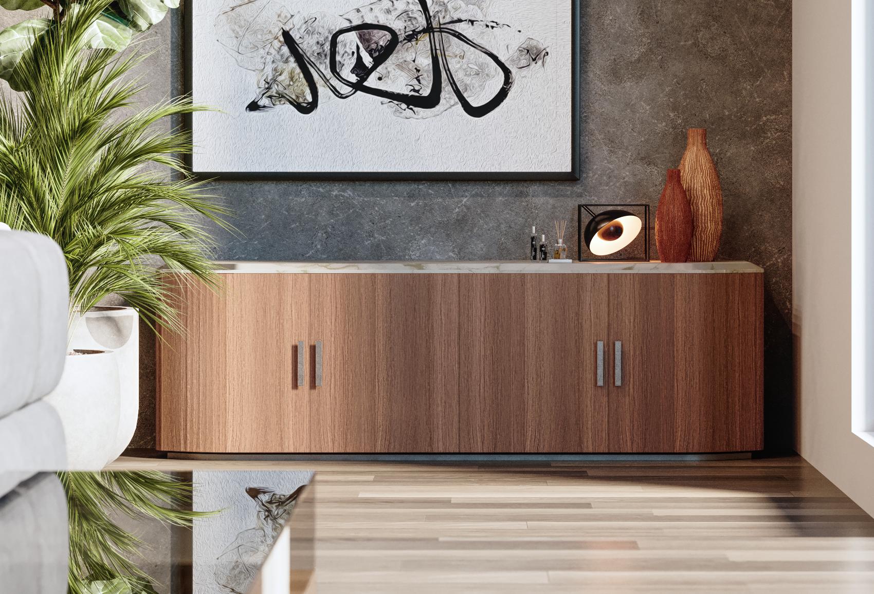 Aparador Bruce em Madeira e Mármore