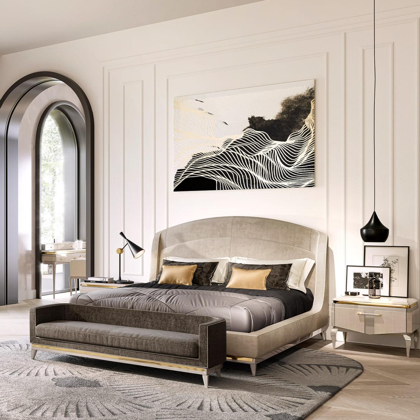 Cama Contemporânea Bege