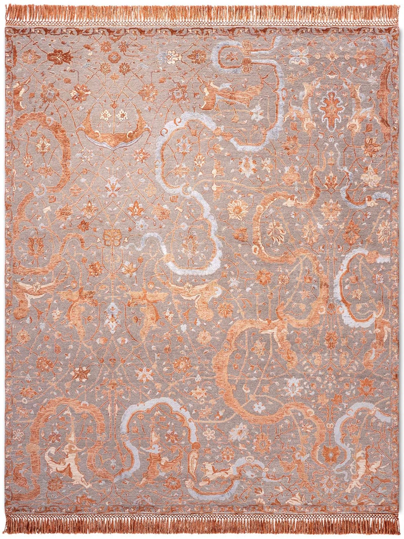 Tapete Luxuoso Tabriz Orange