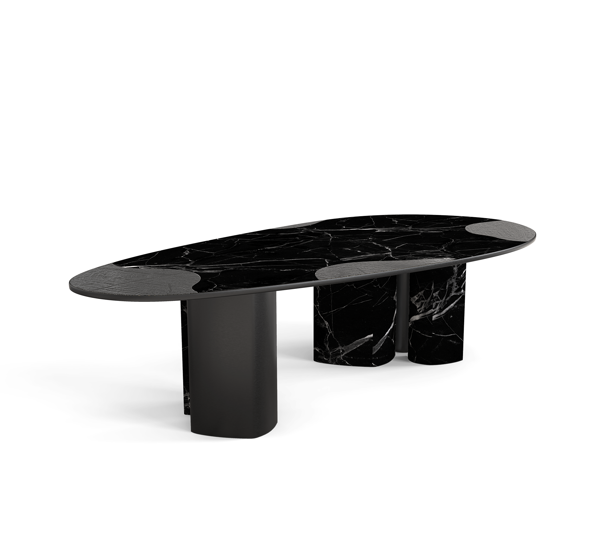 Mesa de Jantar Athena Mármore Nero e Ônix