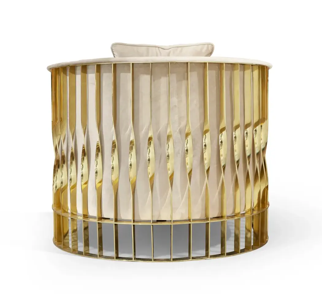 Poltrona Solene Latão Polido